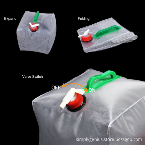 Food grade PVC 10L 2.5gallon collapsible water carrier container